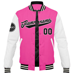 Custom Varsity Jacket Letterman Jacket For Men, Women And Youth Pink