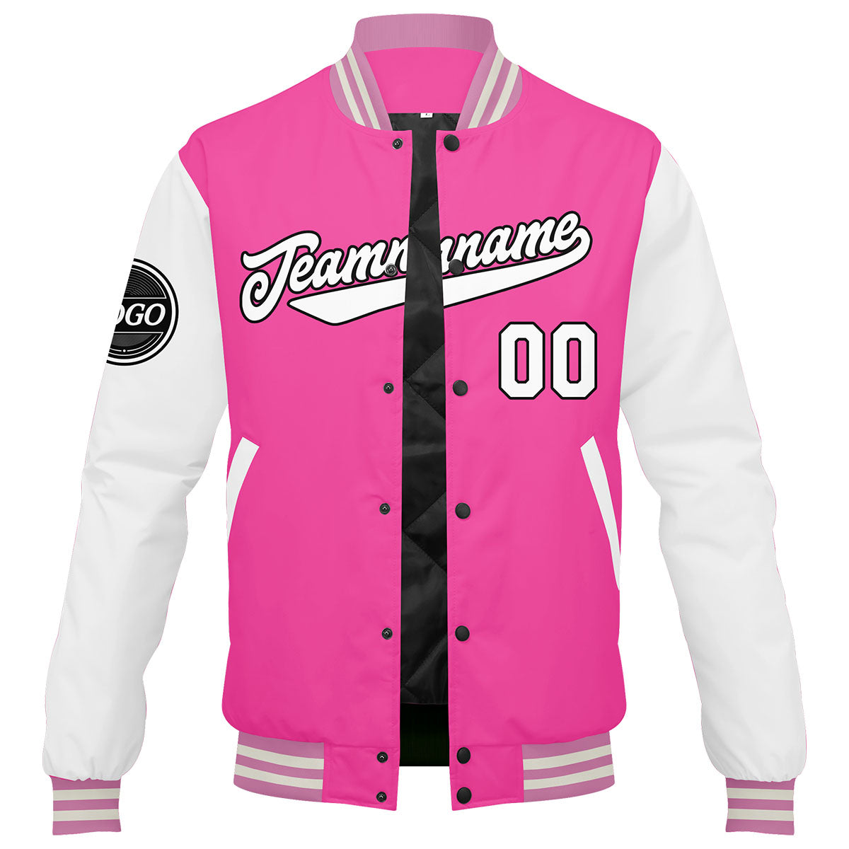 Custom Varsity Jacket Letterman Jacket For Men, Women And Youth Pink