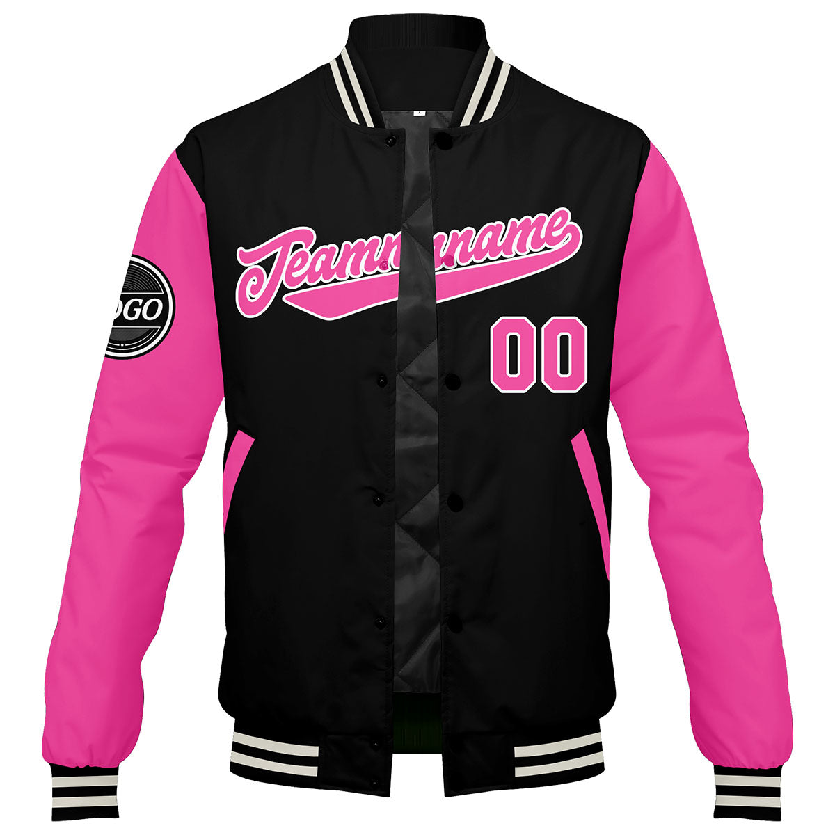 Custom Varsity Jacket Letterman Jacket For Men, Women And Youth Pink