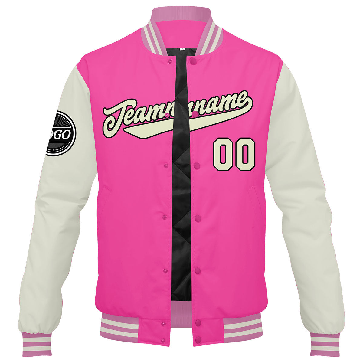 Custom Varsity Jacket Letterman Jacket For Men, Women And Youth Pink