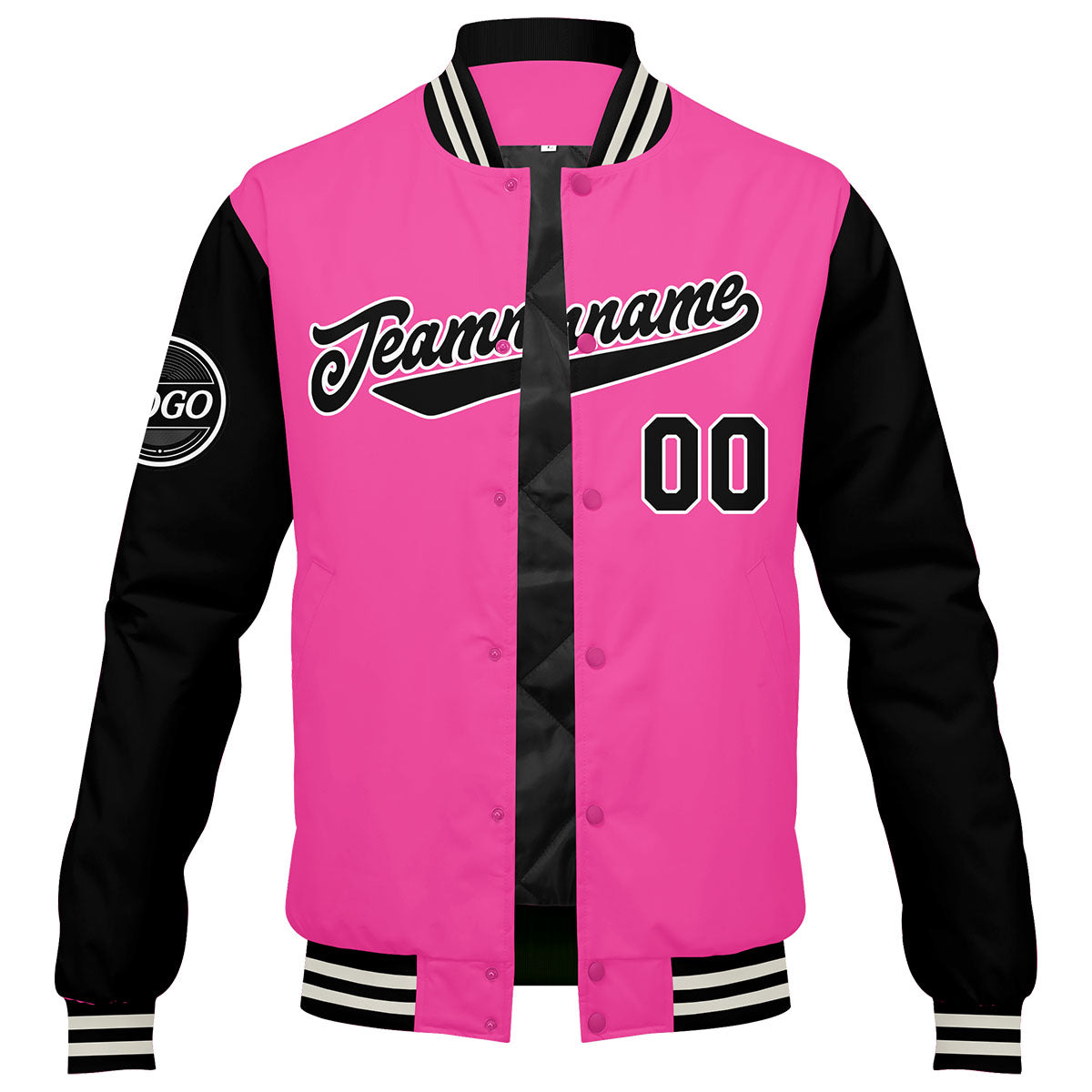 Custom Varsity Jacket Letterman Jacket For Men, Women And Youth Pink