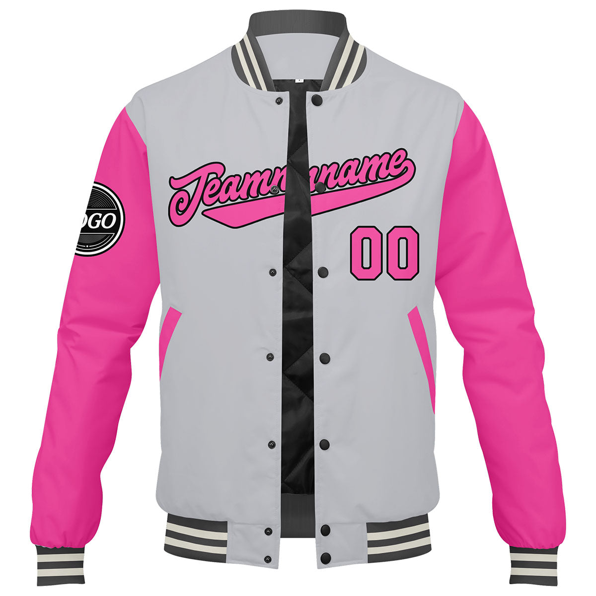 Custom Varsity Jacket Letterman Jacket For Men, Women And Youth Pink