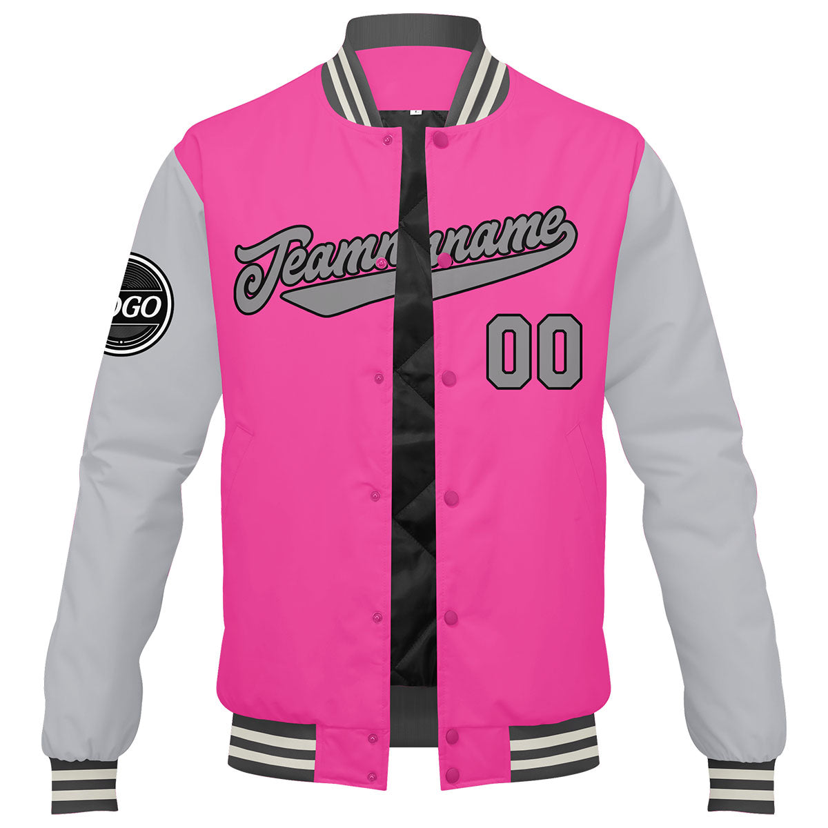 Custom Varsity Jacket Letterman Jacket For Men, Women And Youth Pink