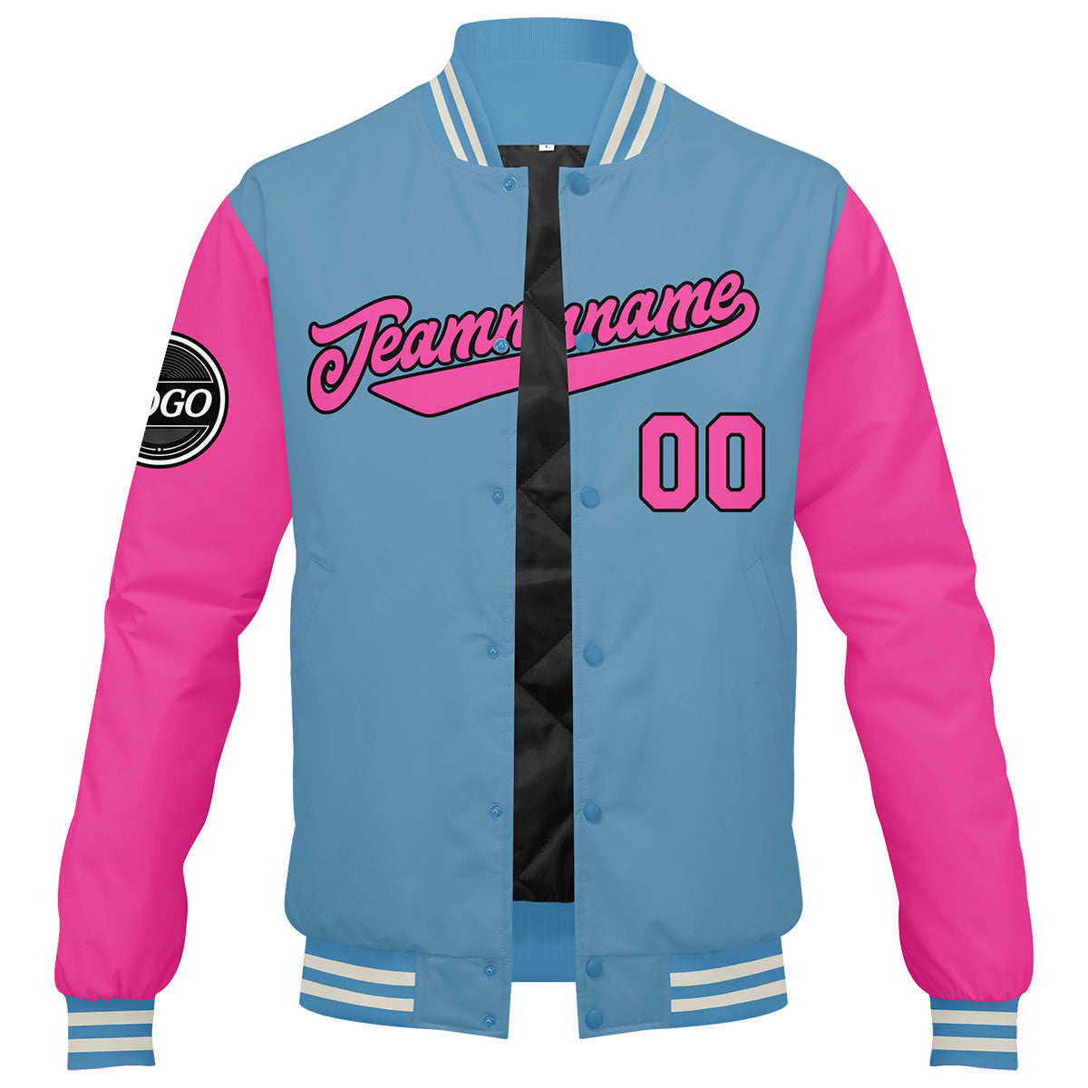 Custom Varsity Jacket Letterman Jacket For Men, Women And Youth Pink