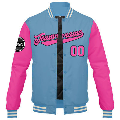 Custom Varsity Jacket Letterman Jacket For Men, Women And Youth Pink