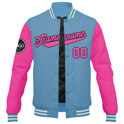 Custom Varsity Jacket Letterman Jacket For Men, Women And Youth Pink