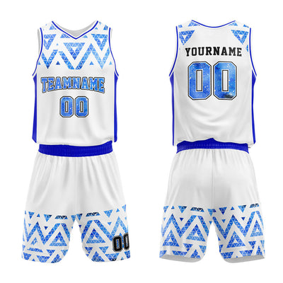 Custom White-Blue-Starry Sky Basketball Jersey for man women uniform Suit Kids Adults Personalized Jersey