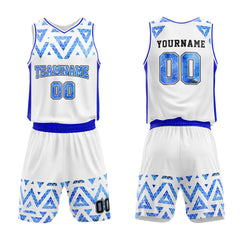 Custom White-Blue-Starry Sky Basketball Jersey for man women uniform Suit Kids Adults Personalized Jersey