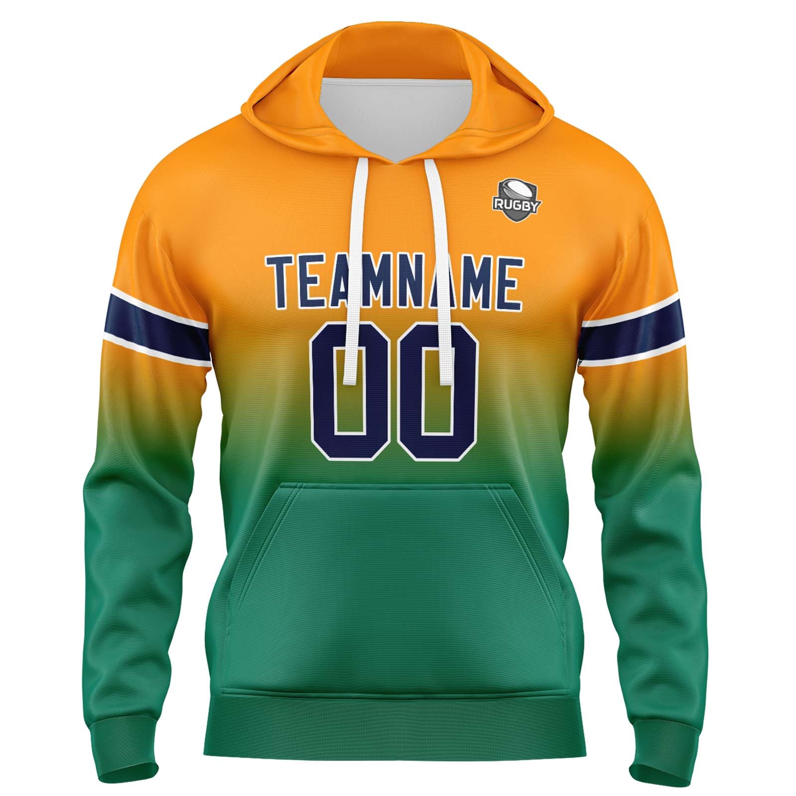 Custom Gradient Hoodie For Man Woman Girl Boy Print Your Logo Name Number Orange Green
