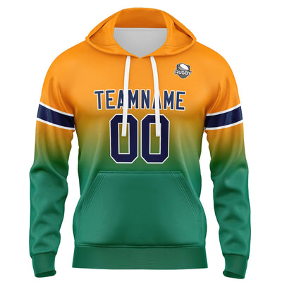 Custom Gradient Hoodie For Man Woman Girl Boy Print Your Logo Name Number Orange Green
