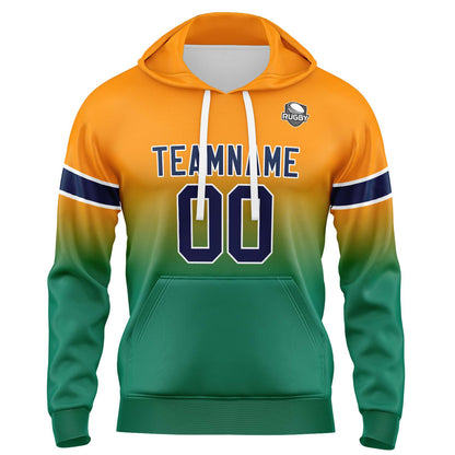 Custom Gradient Hoodie For Man Woman Girl Boy Print Your Logo Name Number Orange Green