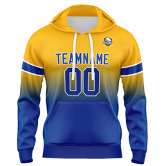 Custom Gradient Hoodie For Man Woman Girl Boy Print Your Logo Name Number Yellow Blue