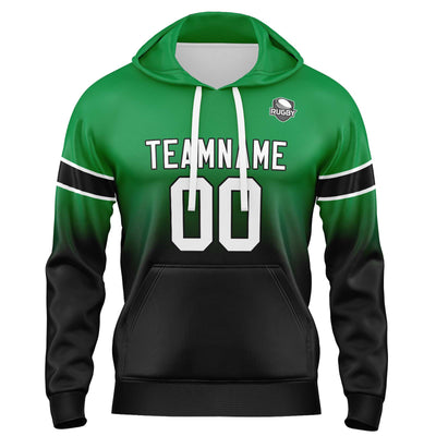 Custom Gradient Hoodie For Man Woman Girl Boy Print Your Logo Name Number Green Black