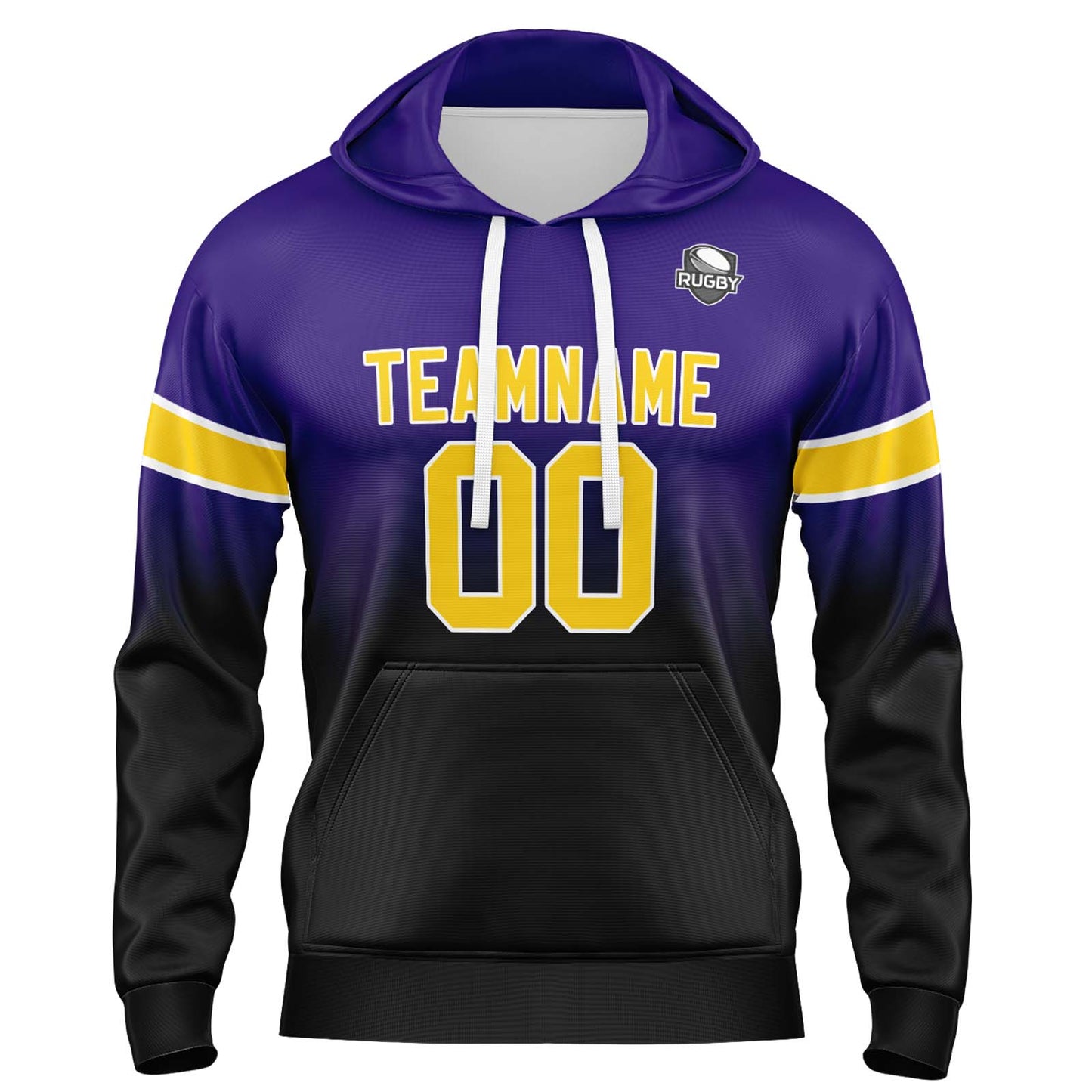 Custom Gradient Hoodie For Man Woman Girl Boy Print Your Logo Name Number Purple Black