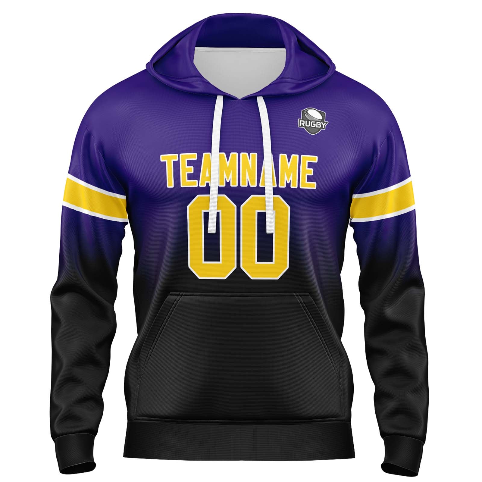 Custom Gradient Hoodie For Man Woman Girl Boy Print Your Logo Name Number Purple Black
