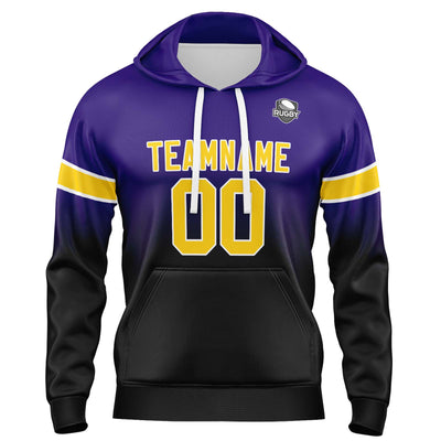 Custom Gradient Hoodie For Man Woman Girl Boy Print Your Logo Name Number Purple Black
