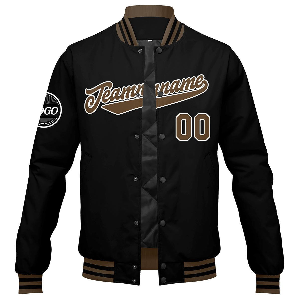 Custom Varsity Jacket Letterman Jacket For Men, Women And Youth Black Brown