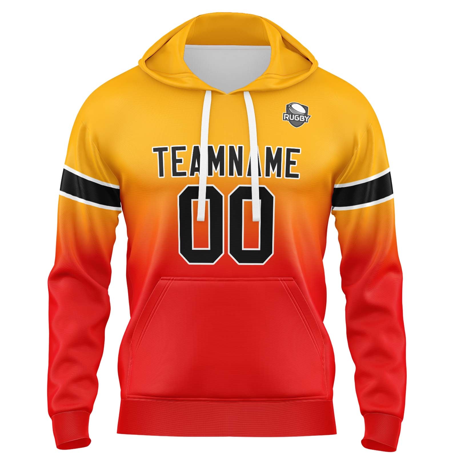 Custom Gradient Hoodie For Man Woman Girl Boy Print Your Logo Name Number Orange Red