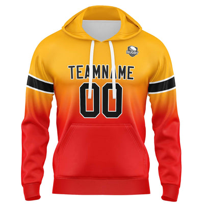 Custom Gradient Hoodie For Man Woman Girl Boy Print Your Logo Name Number Orange Red