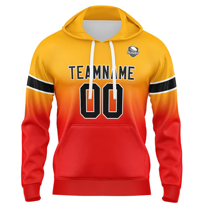 Custom Gradient Hoodie For Man Woman Girl Boy Print Your Logo Name Number Orange Red