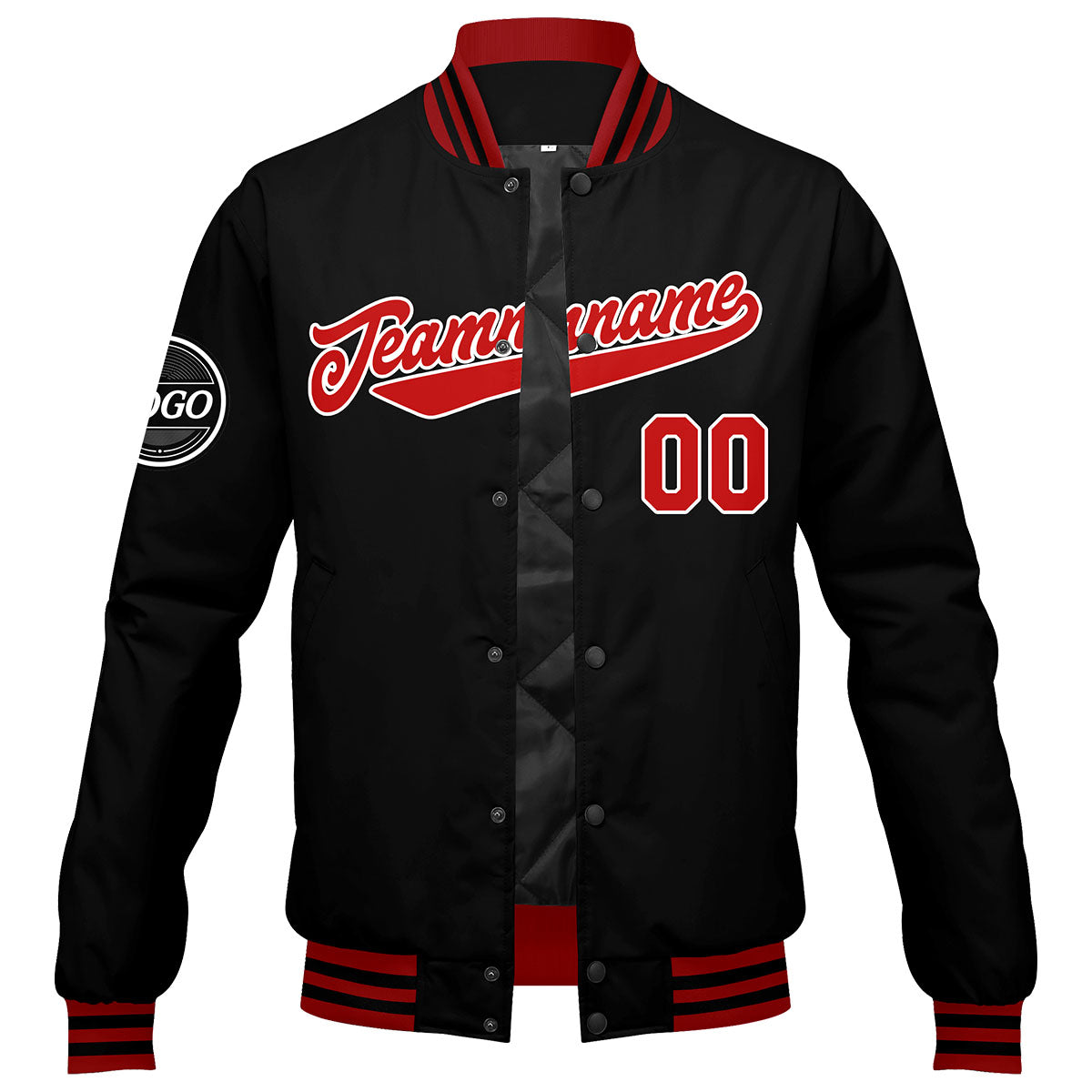 Custom Varsity Jacket Letterman Jacket For Men, Women And Youth Red Black