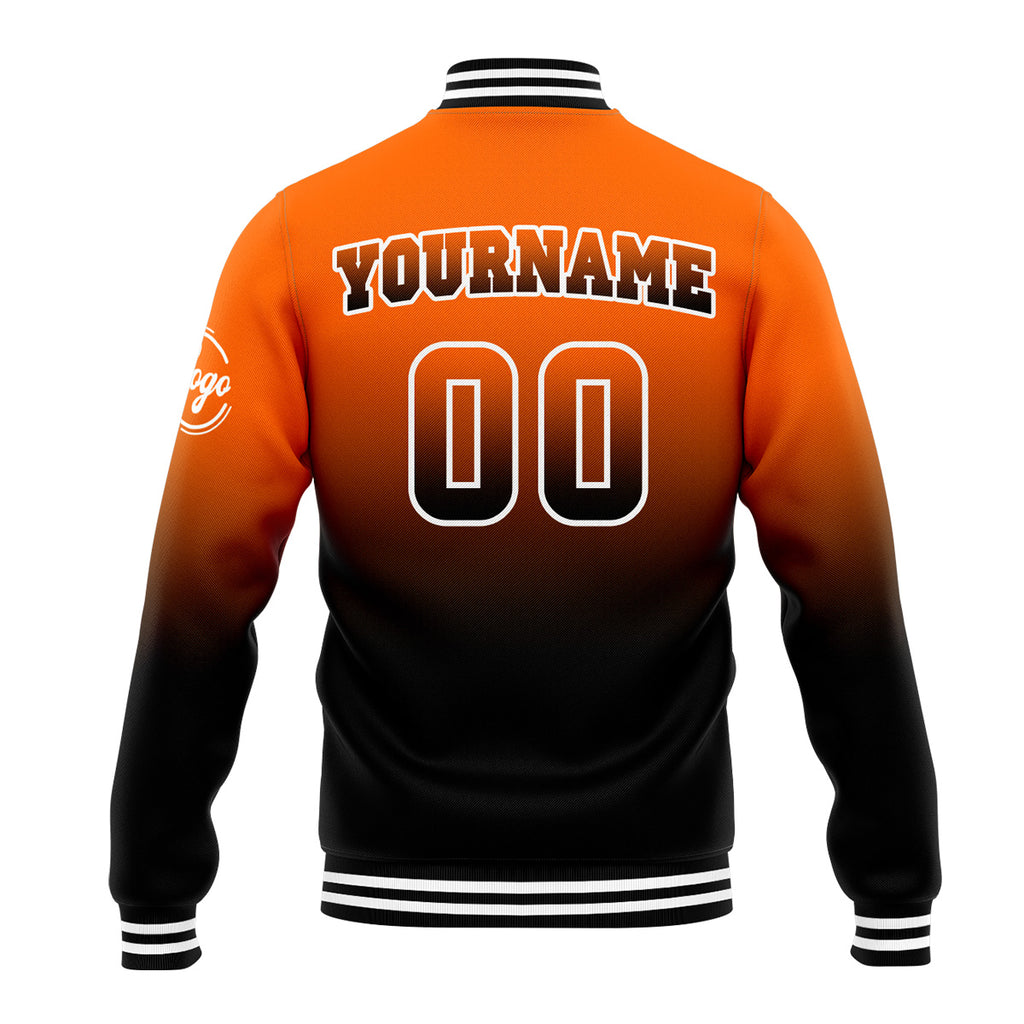 Custom Varsity Jacket Letterman Jacket For Men, Women And Youth Orange&Black