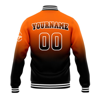 Custom Varsity Jacket Letterman Jacket For Men, Women And Youth Orange&Black