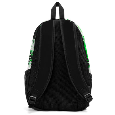 Customize Green White Backpacks Featuring Personalized Names, Numbers and Logos