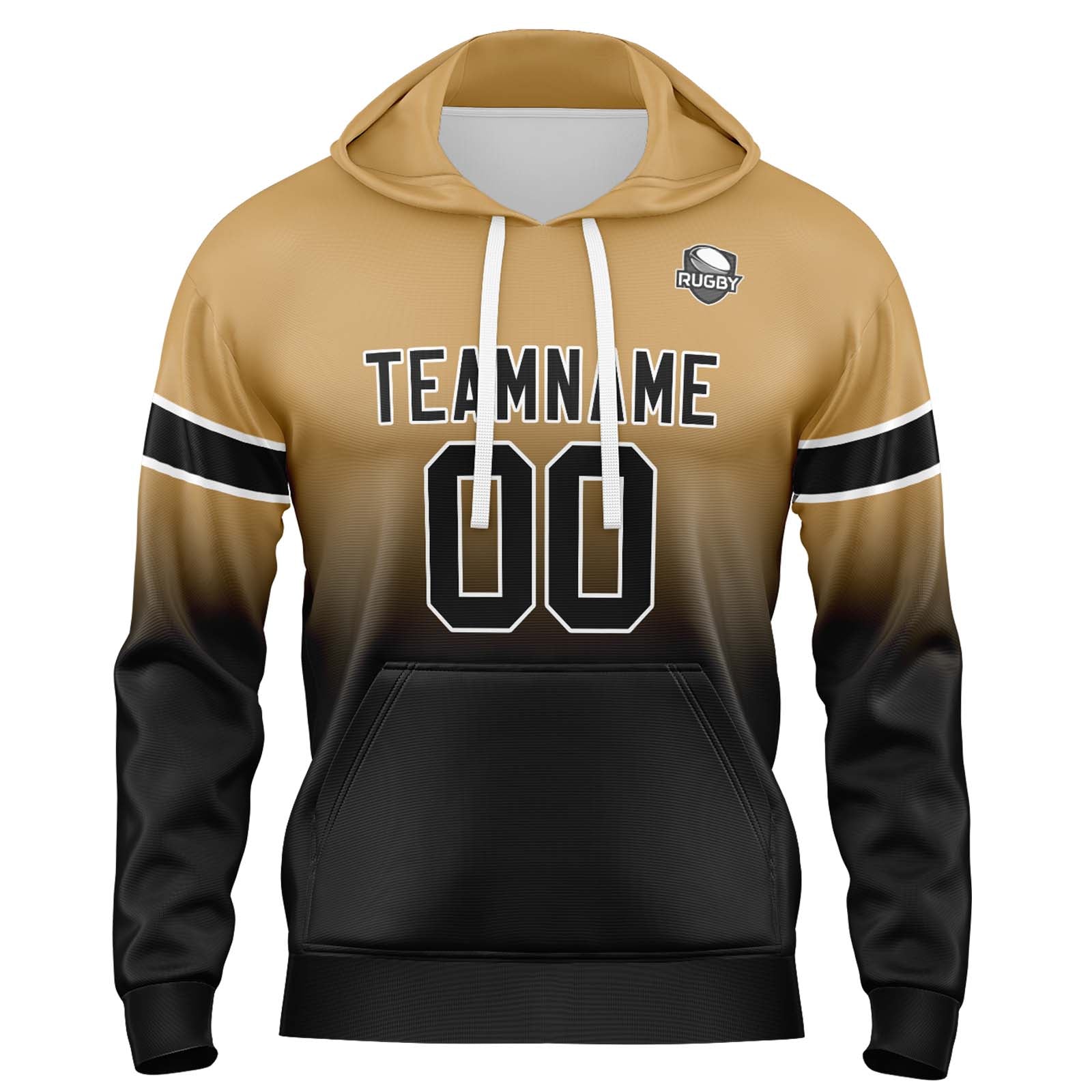 Custom Gradient Hoodie For Man Woman Girl Boy Print Your Logo Name Number Gold Black