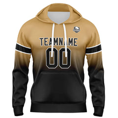 Custom Gradient Hoodie For Man Woman Girl Boy Print Your Logo Name Number Gold Black