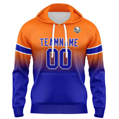 Custom Gradient Hoodie For Man Woman Girl Boy Print Your Logo Name Number Orange Royal