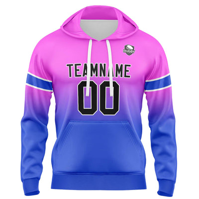 Custom Gradient Hoodie For Man Woman Girl Boy Print Your Logo Name Number Pink Blue