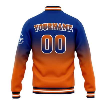 Custom Varsity Jacket Letterman Jacket For Men, Women And Youth Royal&Orange