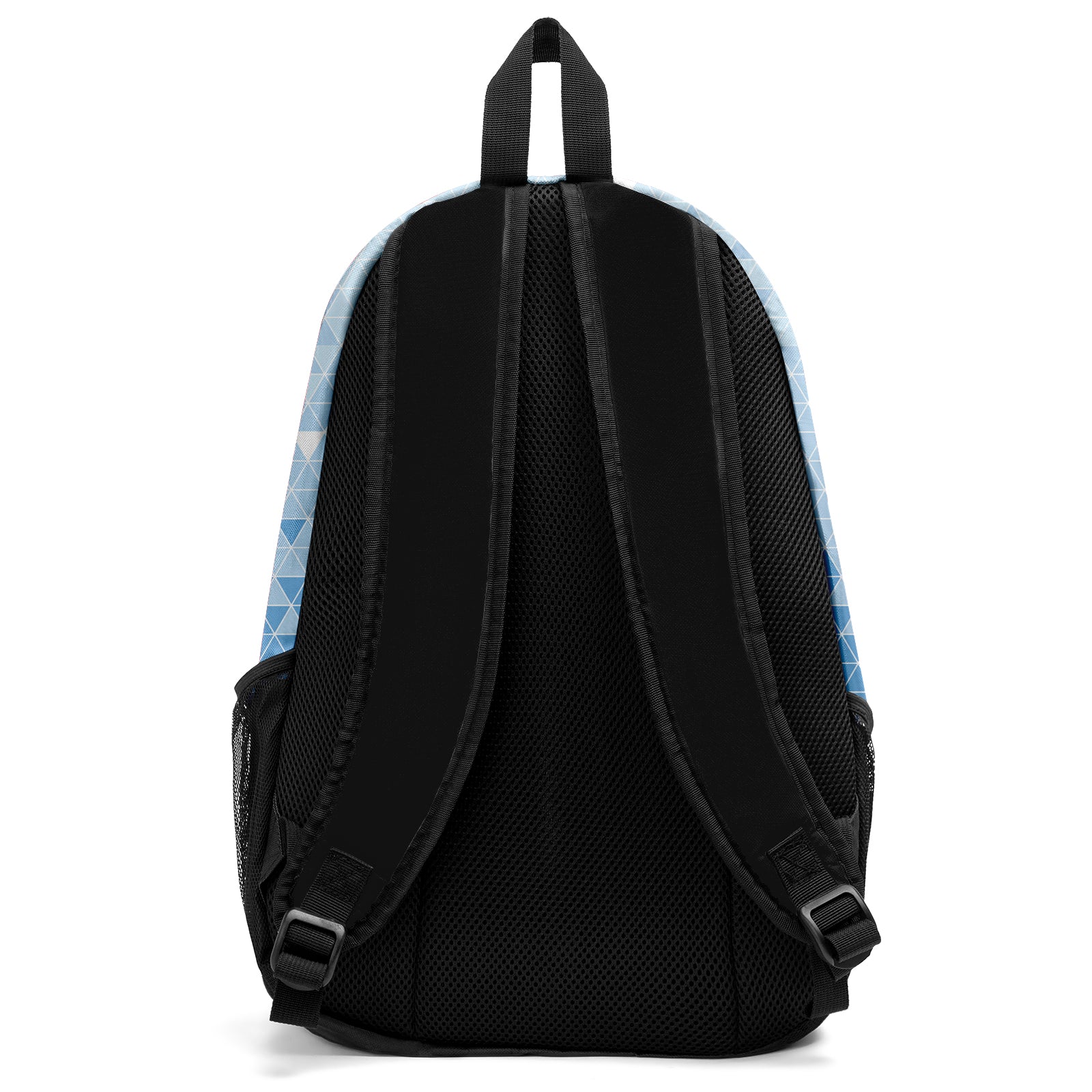 Customize Light Blue Black Sports Backpacks Featuring Personalized Names, Numbers and Logos