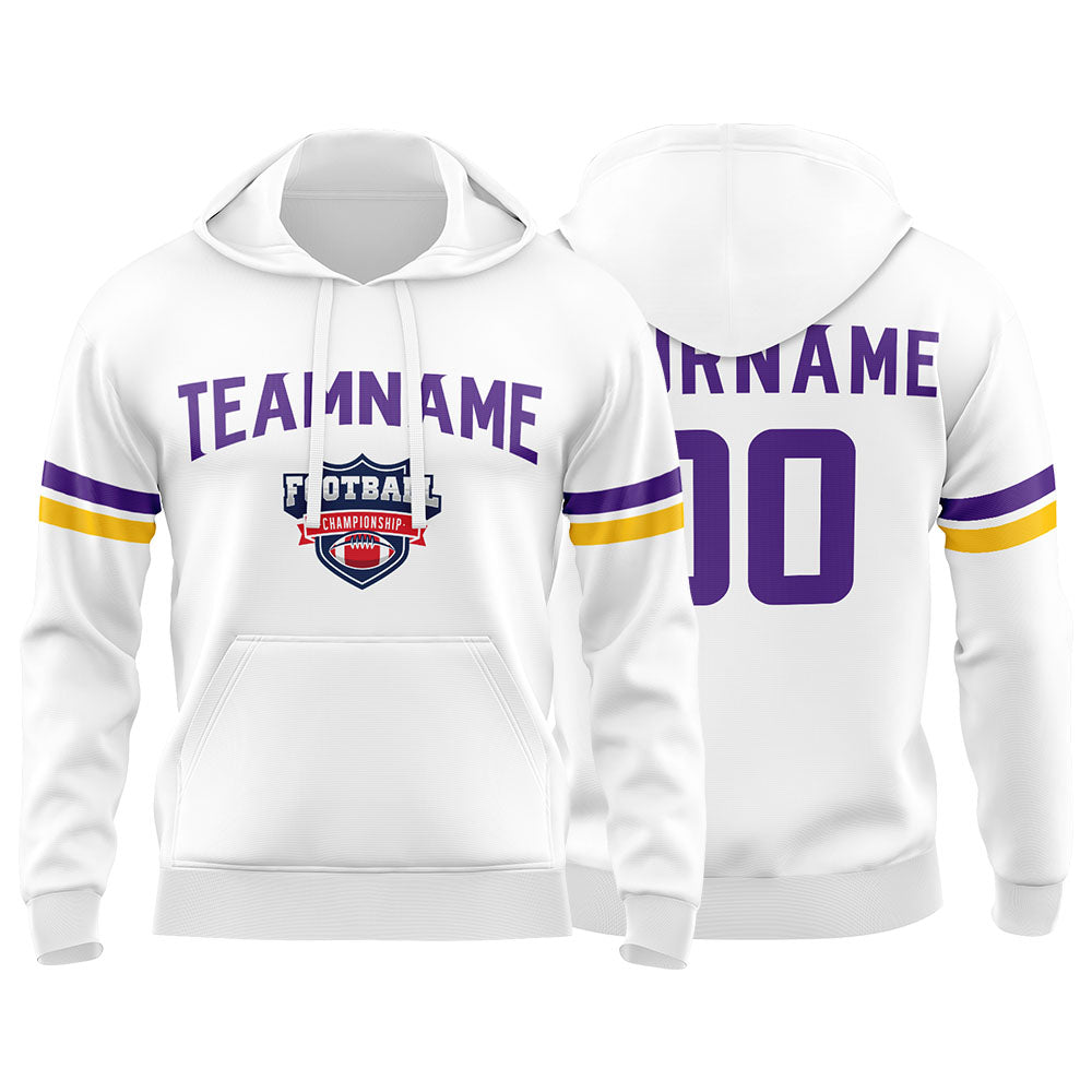 Custom Sweatshirt Hoodie For Men Women Girl Boy Print Your Logo Name Number White&Purple&Yellow