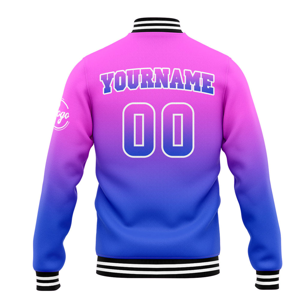 Custom Varsity Jacket Letterman Jacket For Men, Women And Youth Pink&Blue
