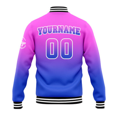 Custom Varsity Jacket Letterman Jacket For Men, Women And Youth Pink&Blue