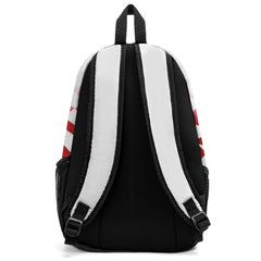 Customize Red Black White Backpacks Featuring Personalized Names, Numbers and Logos
