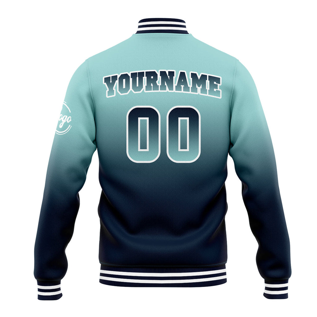 Custom Varsity Jacket Letterman Jacket For Men, Women And Youth Light Teal&Navy