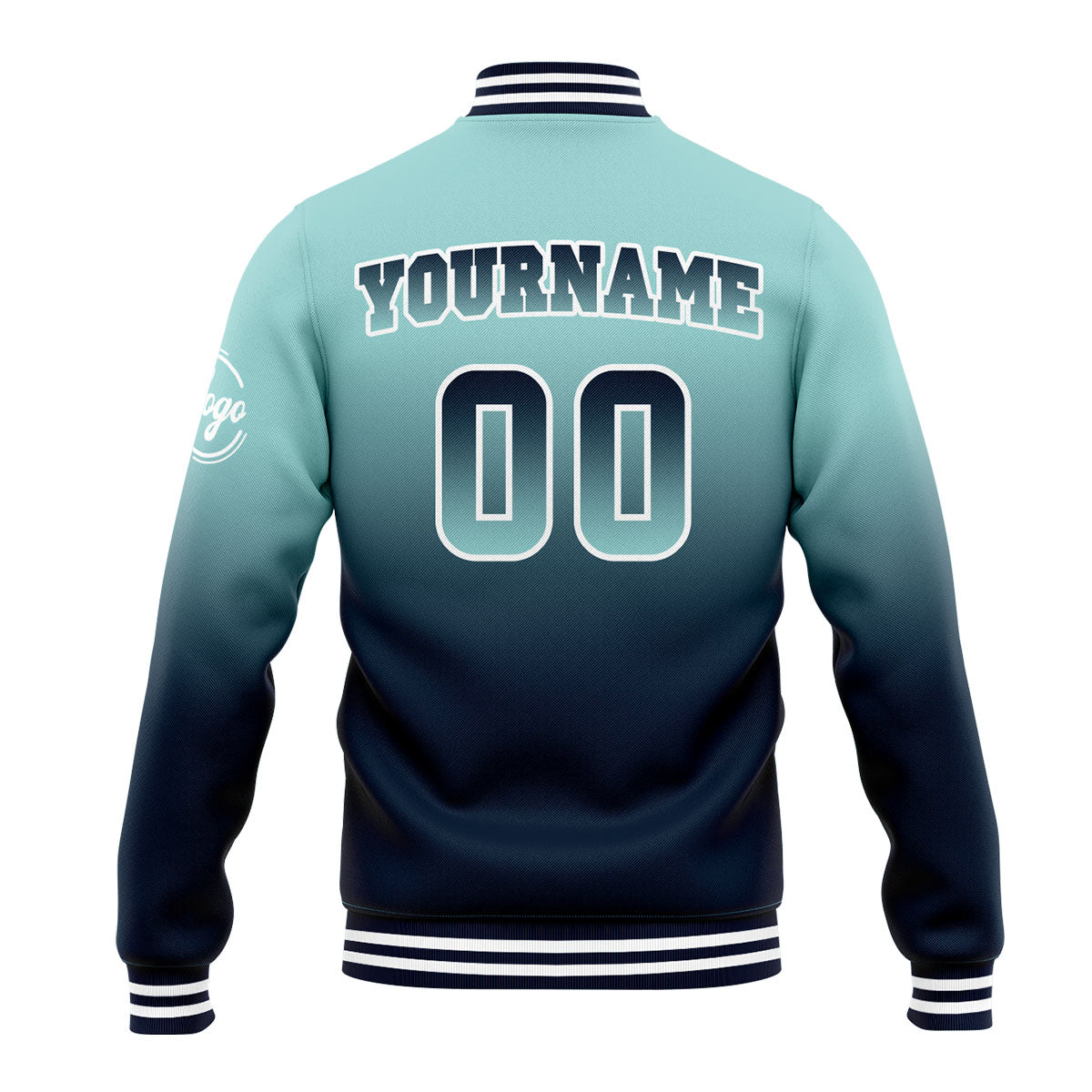 Custom Varsity Jacket Letterman Jacket For Men, Women And Youth Light Teal&Navy