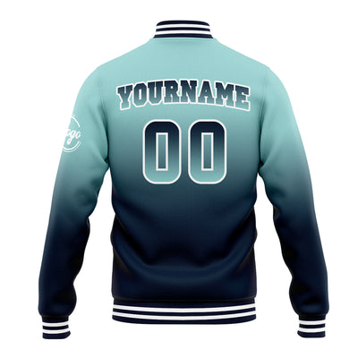 Custom Varsity Jacket Letterman Jacket For Men, Women And Youth Light Teal&Navy