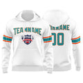 Custom Sweatshirt Hoodie For Men Women Girl Boy Print Your Logo Name Number White&Aqua&Orange