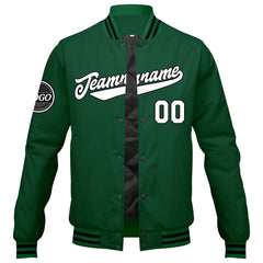 Custom Varsity Jacket Letterman Jacket For Men, Women And Youth Green Black White