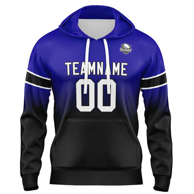 Custom Gradient Hoodie For Man Woman Girl Boy Print Your Logo Name Number Royal Black