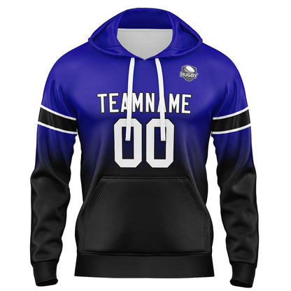 Custom Gradient Hoodie For Man Woman Girl Boy Print Your Logo Name Number Royal Black