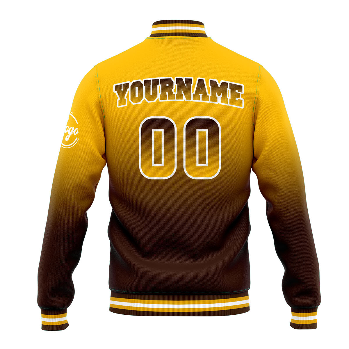 Custom Varsity Jacket Letterman Jacket For Men, Women And Youth Yellow&Brown