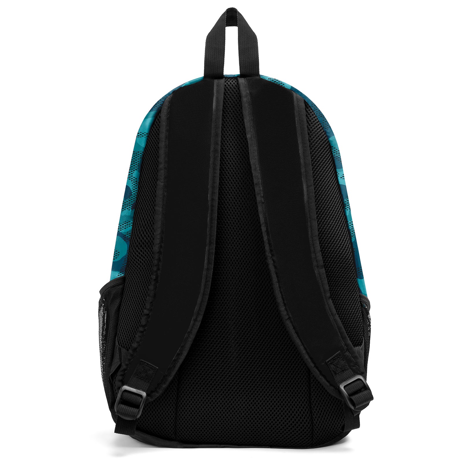 Customize Teal Black Sports Backpacks Featuring Personalized Names, Numbers and Logos