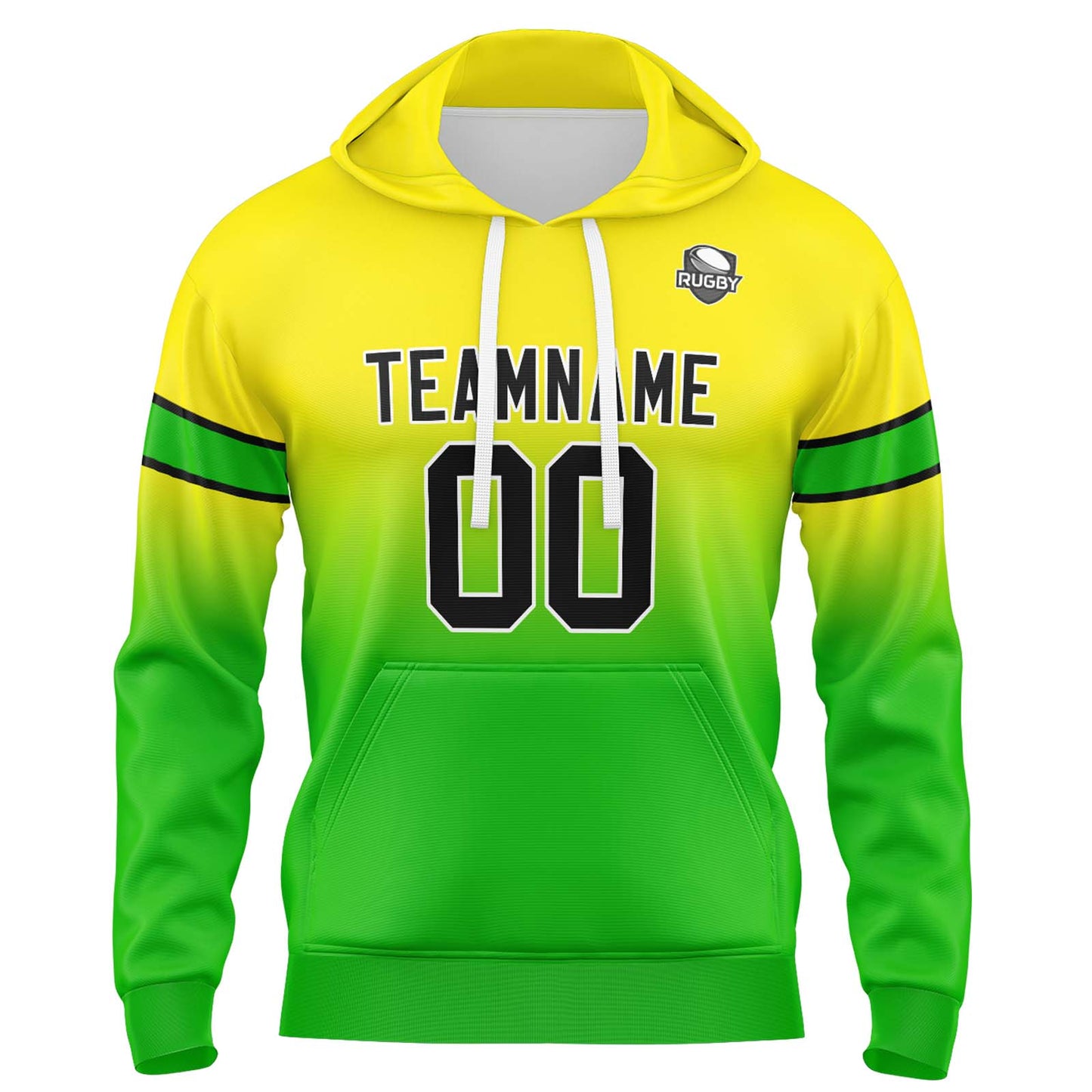 Custom Gradient Hoodie For Man Woman Girl Boy Print Your Logo Name Number Yellow Green