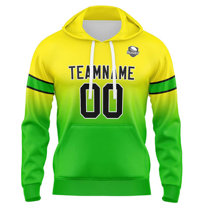 Custom Gradient Hoodie For Man Woman Girl Boy Print Your Logo Name Number Yellow Green