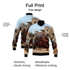 Custom Graffiti Pattern Scratch 3D Bomber Varsity Lefferman Jacket